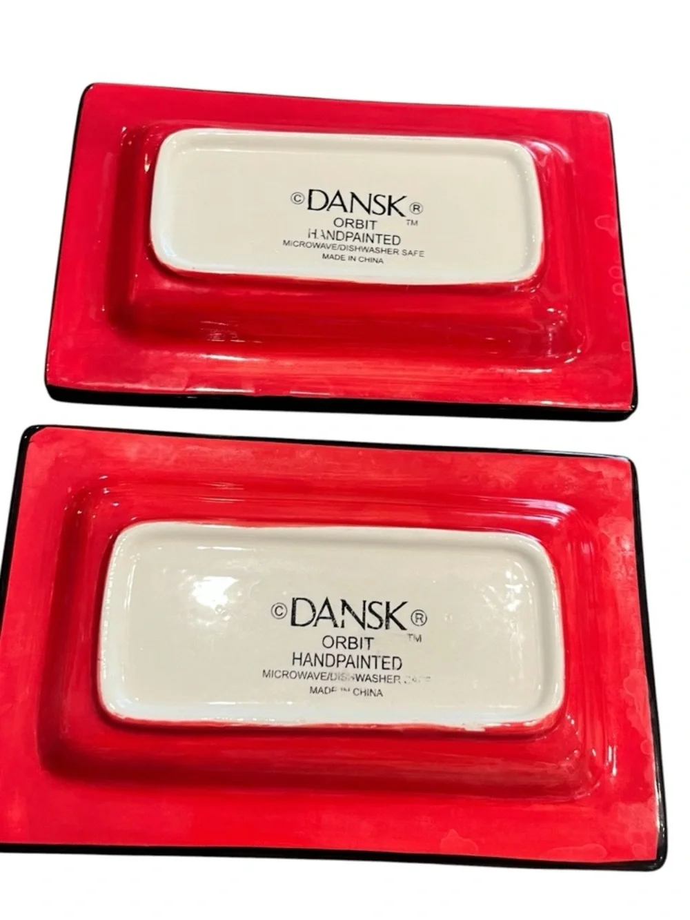 Dansk Orbit Rectangular Relish Or Trinket Trays Set Of Two